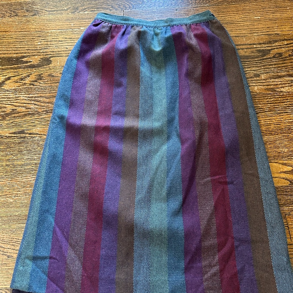 Persona A-Line Skirt with Purple and Blue Stripes